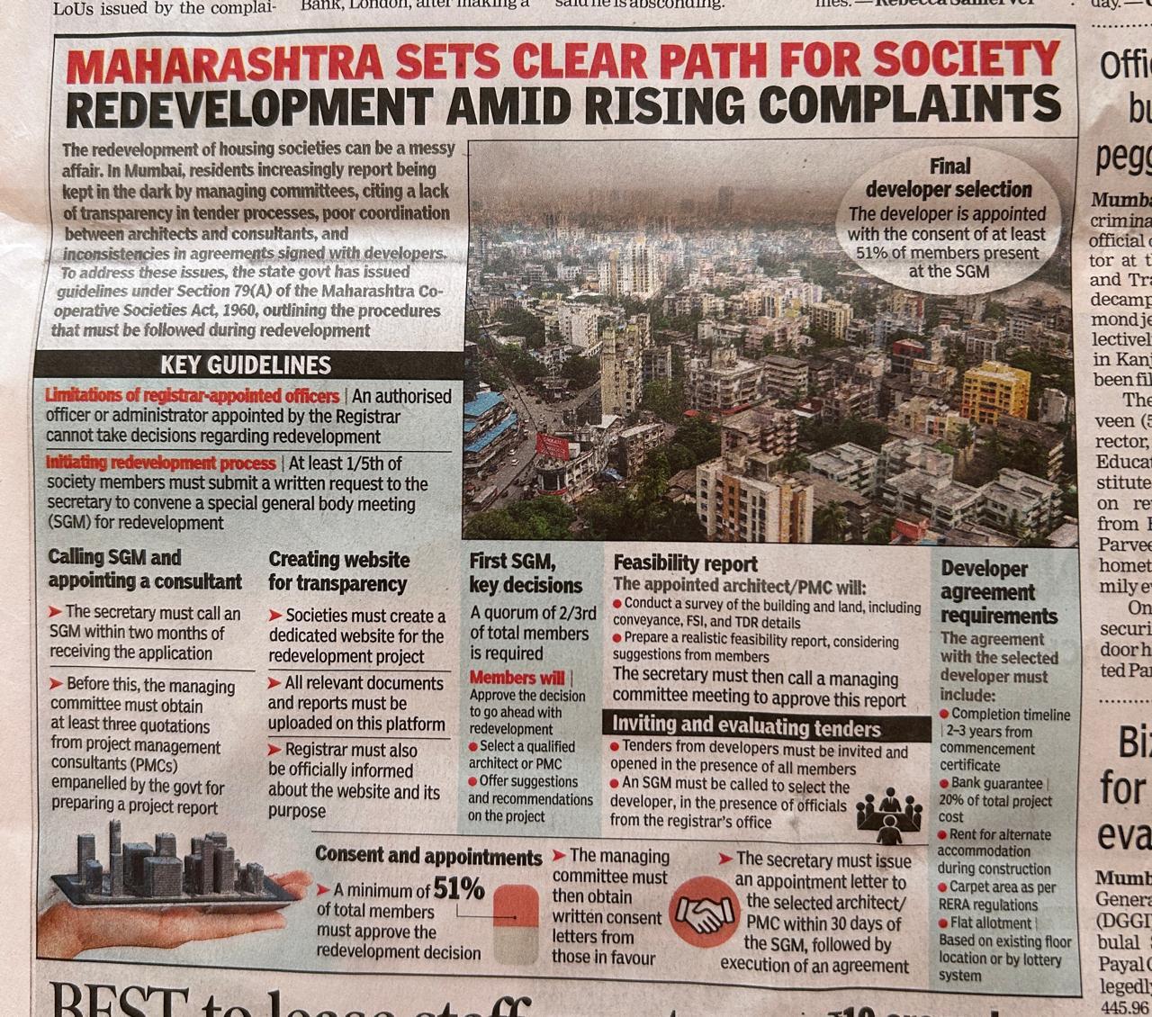 Maharashtra Housing Society Redevelopment Guidelines – 2025 Update